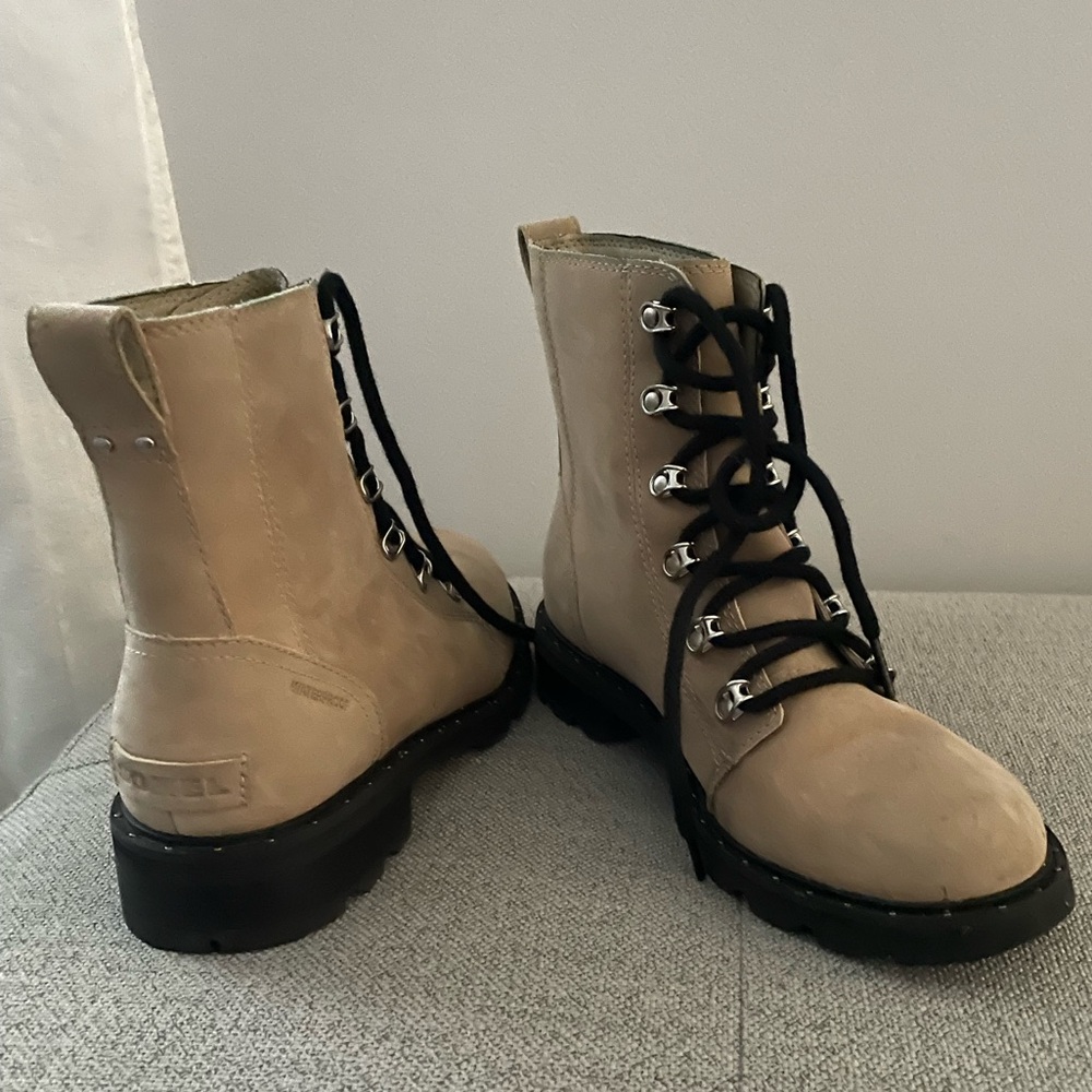 SOREL Lenox Lace-up Taupe Waterproof Combat/Hiking Boots